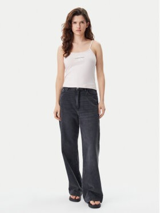 Calvin Klein Jeans Top Monologo J20J223105 Różowy Slim Fit