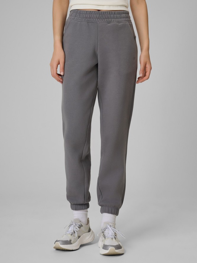 4F Spodnie dresowe joggery damskie - szare XL