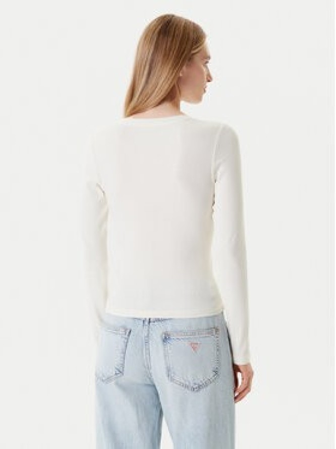 Guess Jeans Bluzka W5YP38 KA0H1 Écru Slim Fit