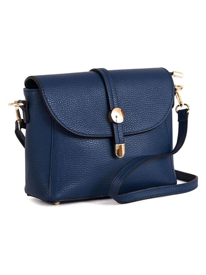 Pia Sassi Skórzana torebka "La Marmora" w kolorze granatowym - 25 x 19 x 8 cm rozmiar: onesize