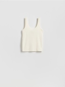 Top na ramiączkach z lyocellem - biały