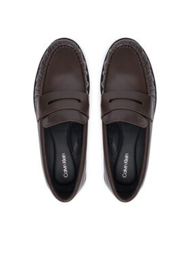 Calvin Klein Lordsy Round Loafer Lth HW0HW03126 Brązowy ciemny