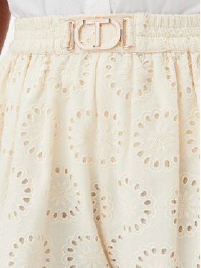 TWINSET Szorty materiałowe 251TT2363 Écru Loose Fit