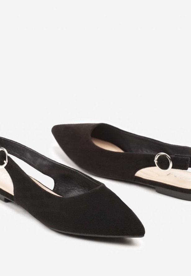 Czarne Płaskie Sandały z Odkrytą Piętą Nonarilla