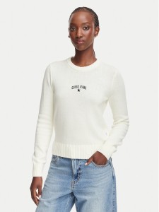 Guess Jeans Sweter W6YR40 Z1074 Kremowy Regular Fit