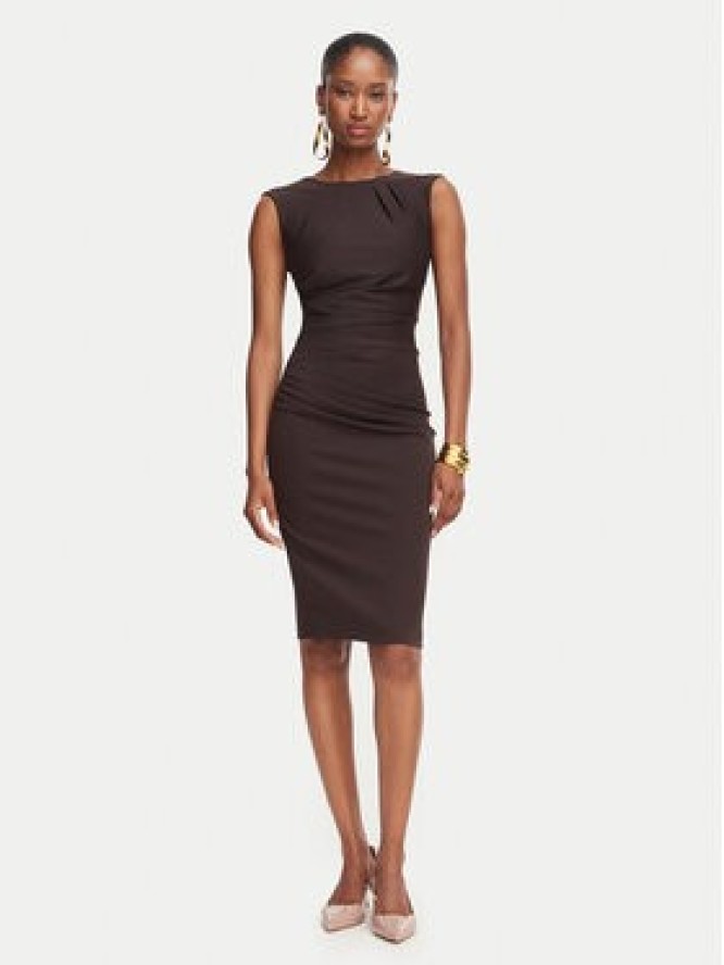 Rinascimento Sukienka koktajlowa CFC0130273003 Brązowy Slim Fit