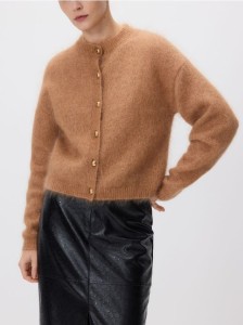 Kardigan z moherem - brązowy