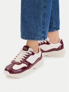 Tommy Hilfiger Sneakersy Modern Runner Shiny Leather FW0FW09413 Bordowy