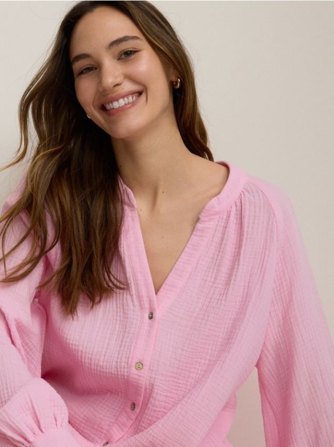 Muślinowa bluzka - różowy