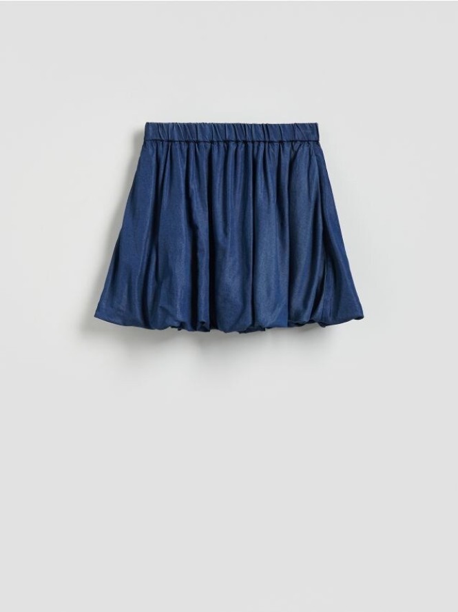 Jeansowa spódnica bombka - niebieski