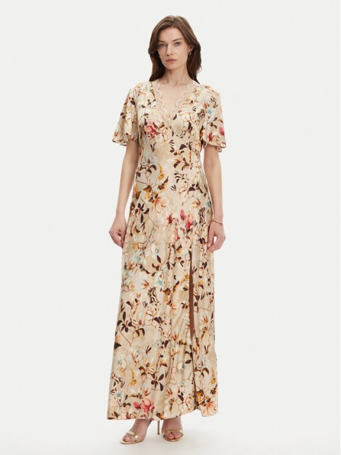 Guess Sukienka wieczorowa W5YK01 WHEZ2 Beżowy Regular Fit