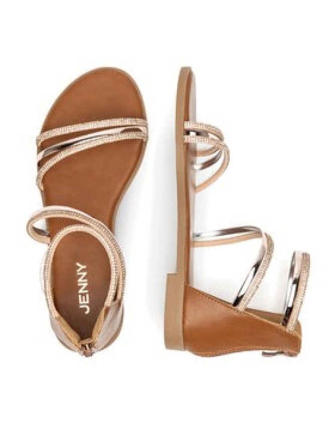 JENNY Sandały SF127-01 Brązowy