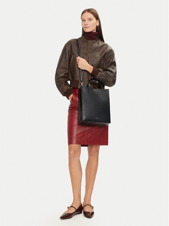 Calvin Klein Torebka Line Lthr Mini Tote 32 LV04F3002G Czarny