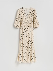 Sukienka maxi z wiązaniem - kremowy