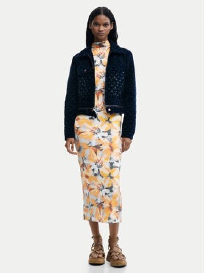 Desigual Sukienka letnia Martha 26SWVK48 Żółty Slim Fit