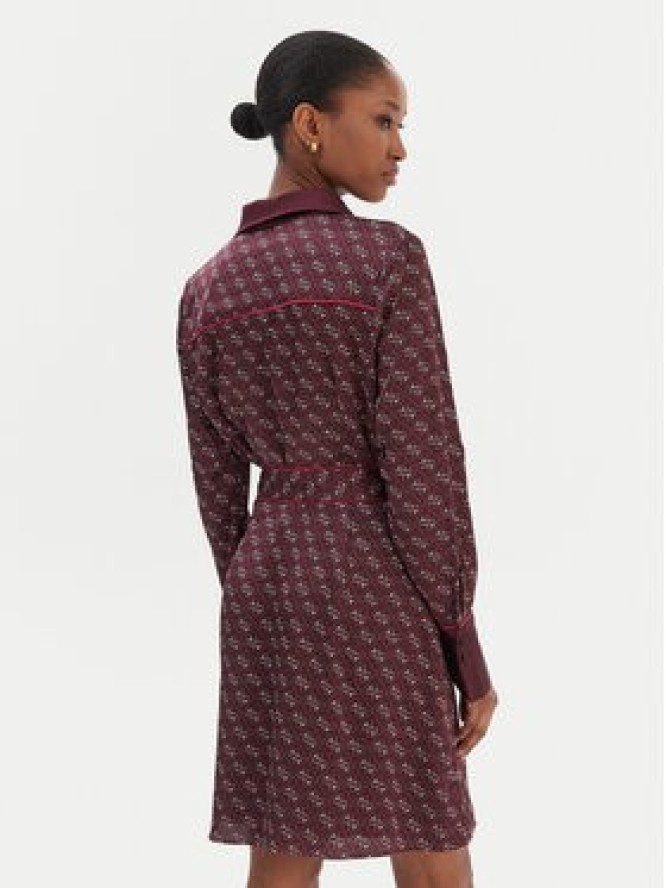 Guess Sukienka koszulowa W6RK90 WF1T2 Bordowy Regular Fit