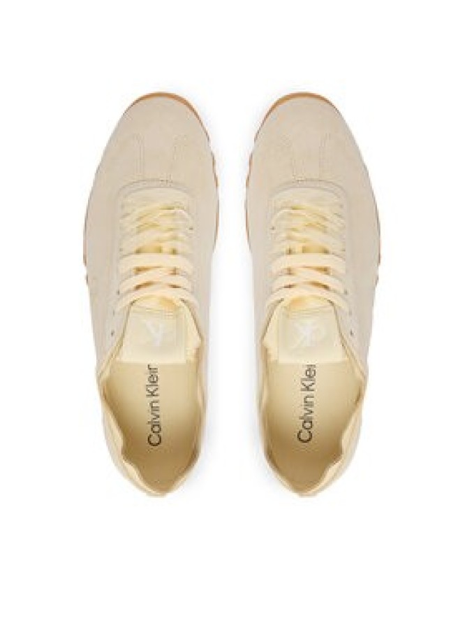 Calvin Klein Sneakersy Low Profile Run Mg Sue Db Laces HW0HW03150 Żółty