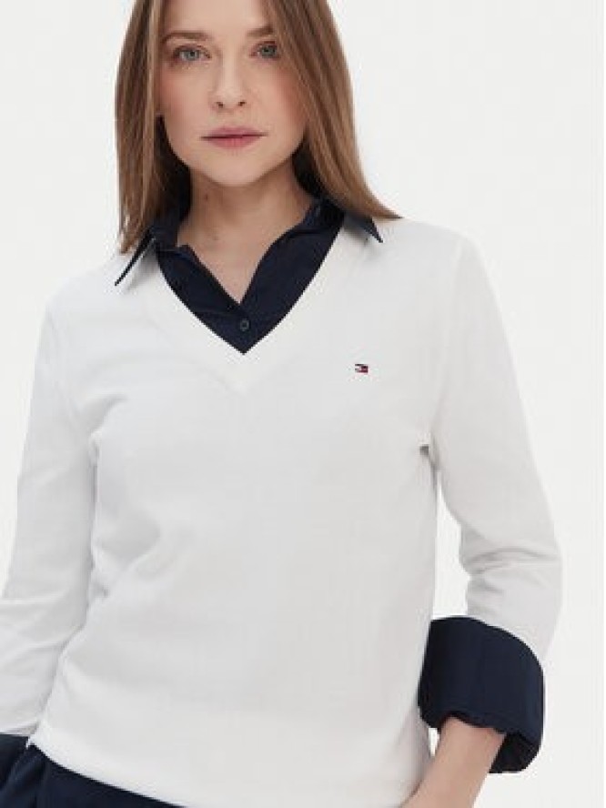 Tommy Hilfiger Sweter WW0WW42049 Biały Regular Fit