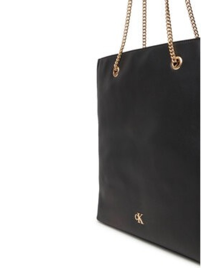 Calvin Klein Torebka Minimal Monogram Chain Tote LV04F3204G Czarny