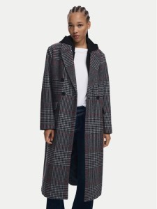 Desigual Płaszcz wełniany Capucha 25WWEW13 Szary Regular Fit