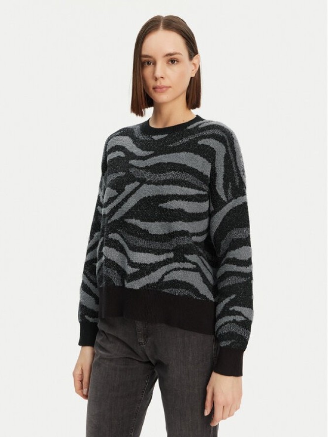 Desigual Sweter Winnipeg 24WWJF20 Czarny Regular Fit