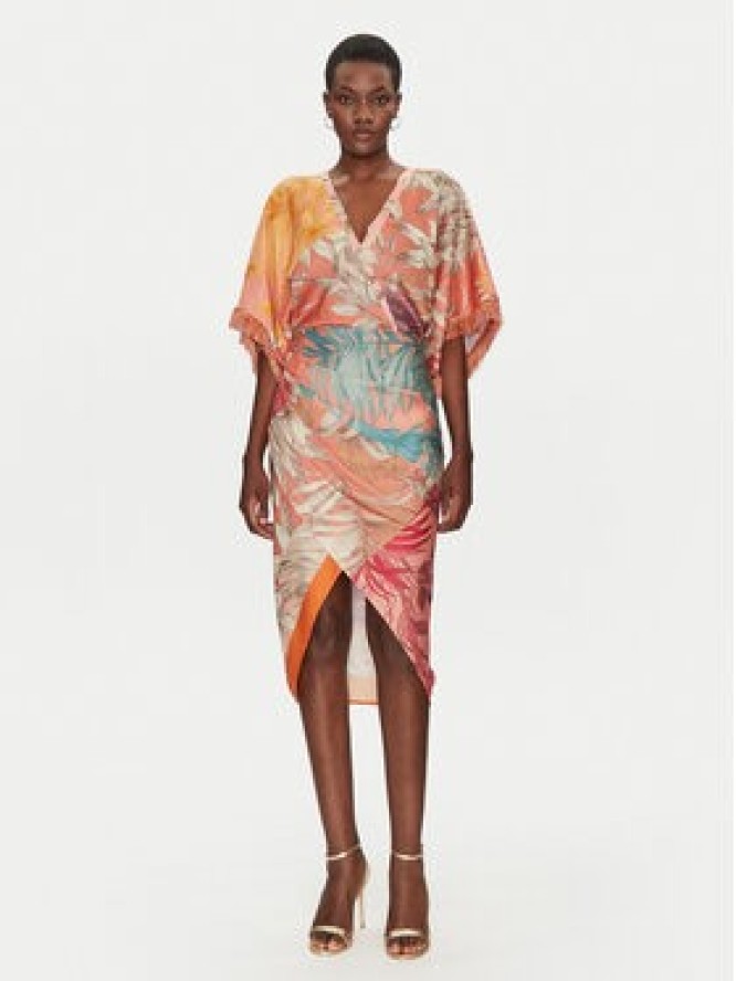 Simona Corsellini Sukienka koktajlowa P25CPAB03001 Pomarańczowy Regular Fit