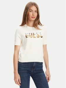 Guess Sweter W5YR25 Z2NQ2 Écru Regular Fit