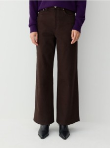 Jeansy wide leg - ciemnobrązowy