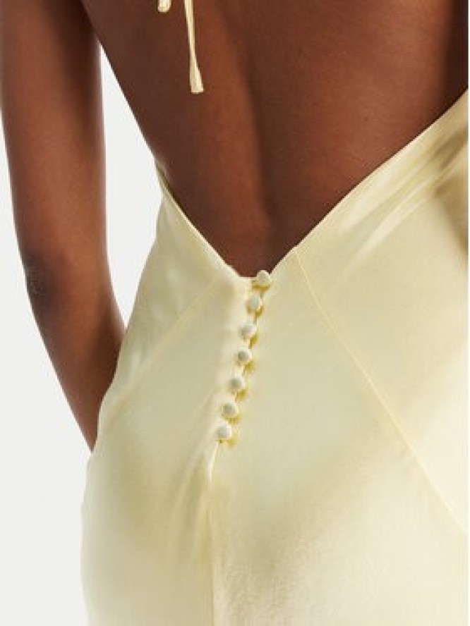 Bardot Sukienka wieczorowa Yve Contrast Halter 59315DB Żółty Slim Fit