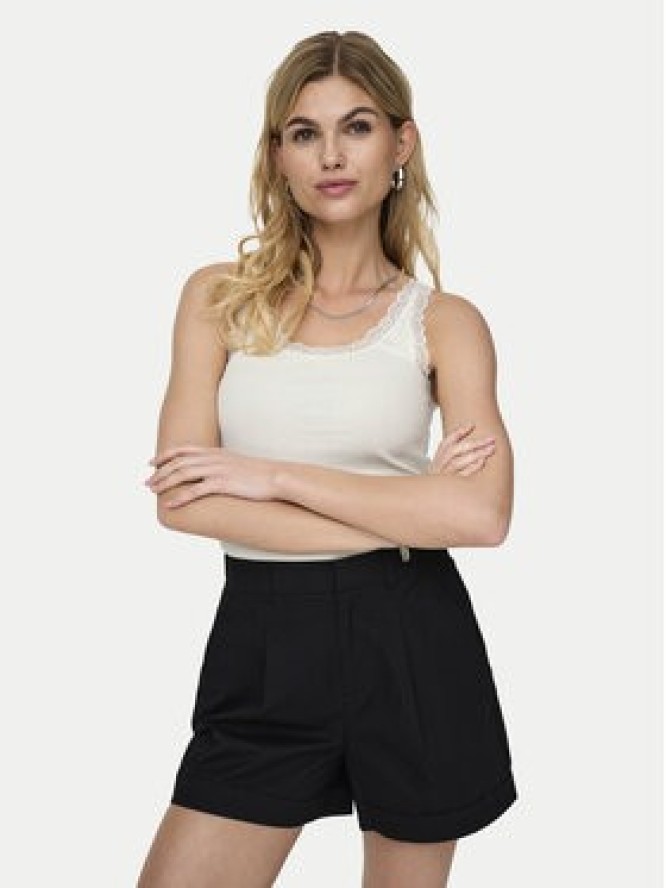 ONLY Top Sara 15345994 Kremowy Slim Fit