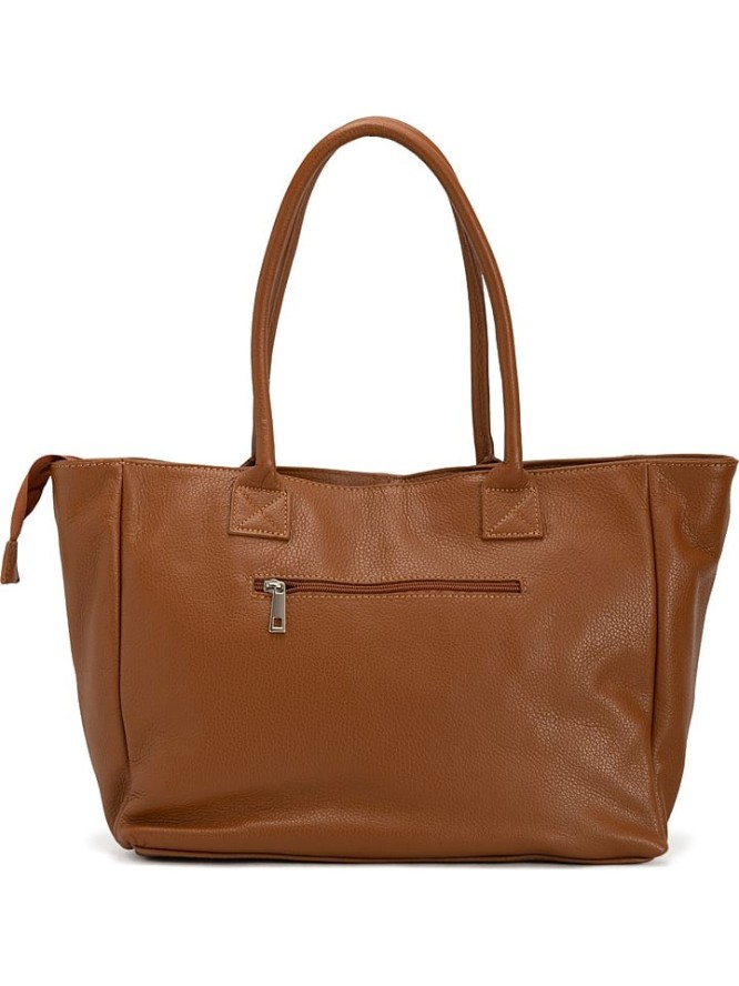 Mia Tomazzi Skórzana torebka "Zuara" w kolorze jasnobrązowym - 35 x 27 x 16 cm rozmiar: onesize