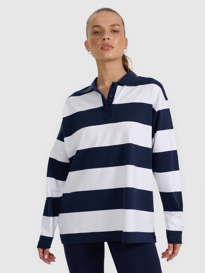 4F Longsleeve oversize damski - granatowy M