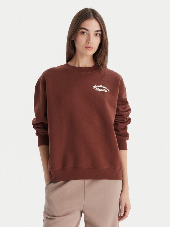 New Balance Bluza WT53516 Brązowy Relaxed Fit
