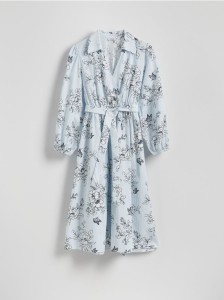 Bawełniana sukienka z wiązaniem - wielobarwny