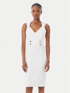 Rinascimento Sukienka koktajlowa CFC0019924002 Biały Regular Fit