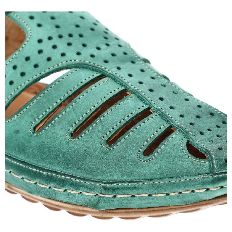 Zielone Sandały Maciejka Wygodne Skórzane Buty