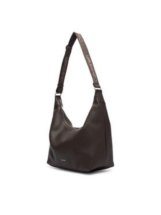 Calvin Klein Torebka Webbing Strap Md Shoulder Bag LV04F3891G Brązowy ciemny