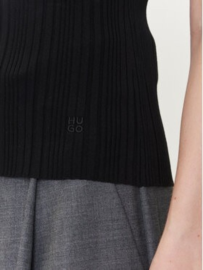 HUGO Bluzka Sarepilk 50542597 Czarny Slim Fit