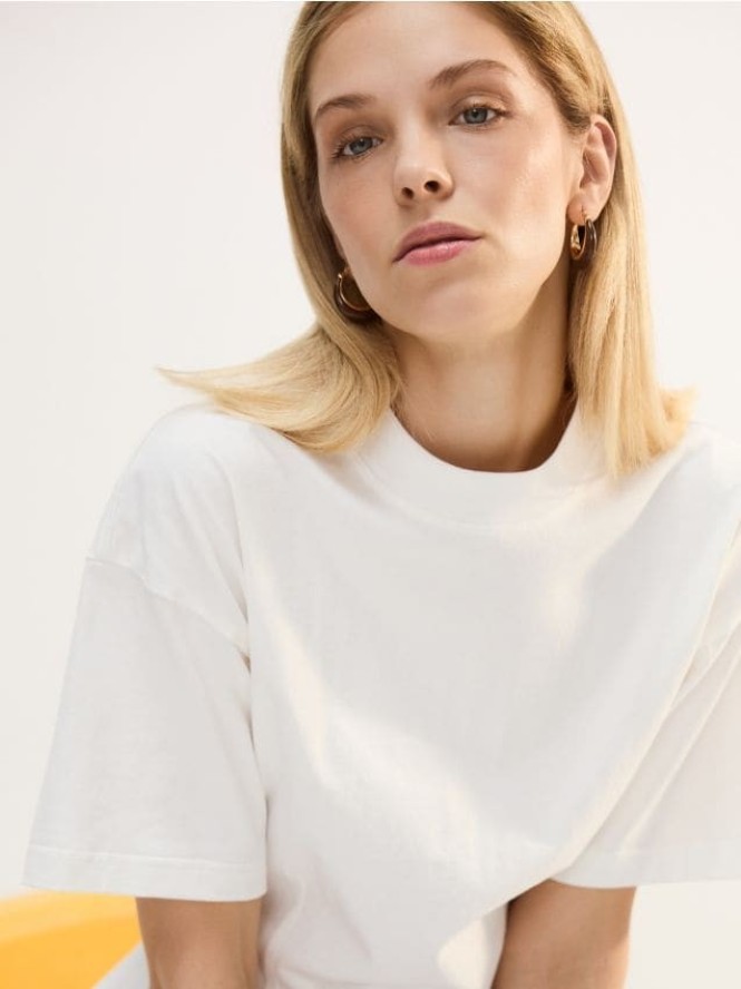 Taliowany t-shirt - biały
