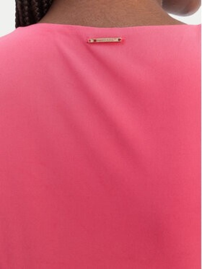 Just Cavalli Sukienka koktajlowa 80PAOB01 CJB04 Różowy Slim Fit