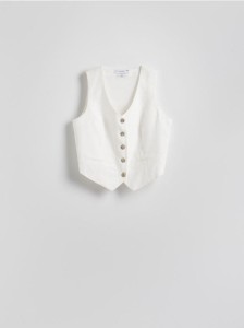 Lniana kamizelka - biały