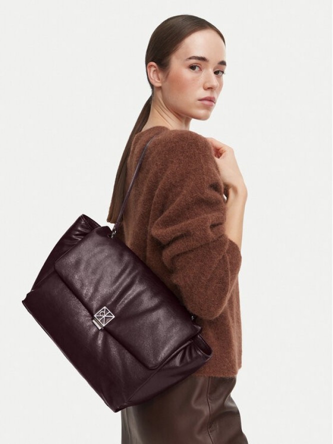 Calvin Klein Torebka Emblem Hw Padded Satchel LV04F3615G Bordowy