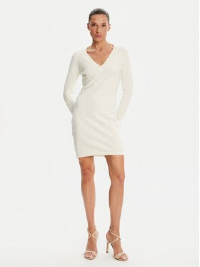 Gaudi Sukienka dzianinowa 421FD13005 Biały Regular Fit