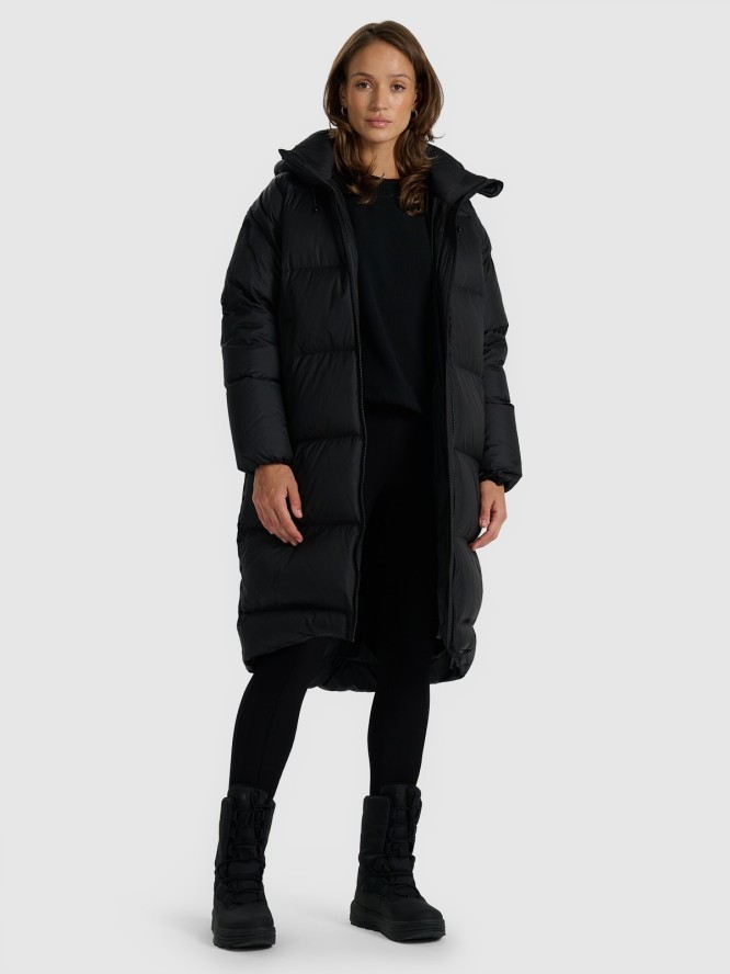 4F Płaszcz puchowy z wypełnieniem naturalnym damski - czarny M