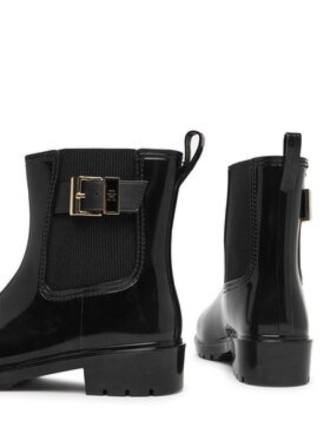 Tommy Hilfiger Kalosze Th Buckle Glossy Ankle Rain Boot FW0FW09543 Czarny