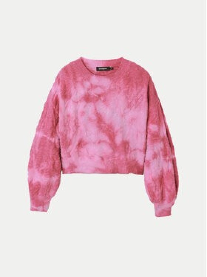 Desigual Sweter Victoria 24WWJF17 Różowy Relaxed Fit