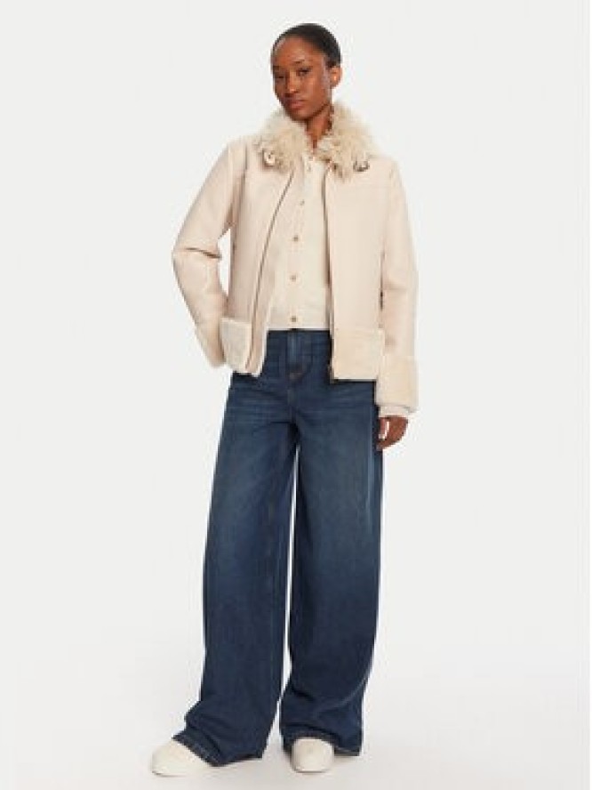 TWINSET Kurtka z imitacji skóry 252TP2410 Beżowy Regular Fit