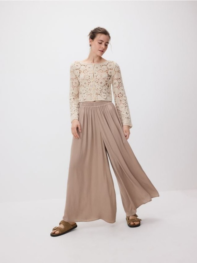 Spodnie palazzo - beżowy