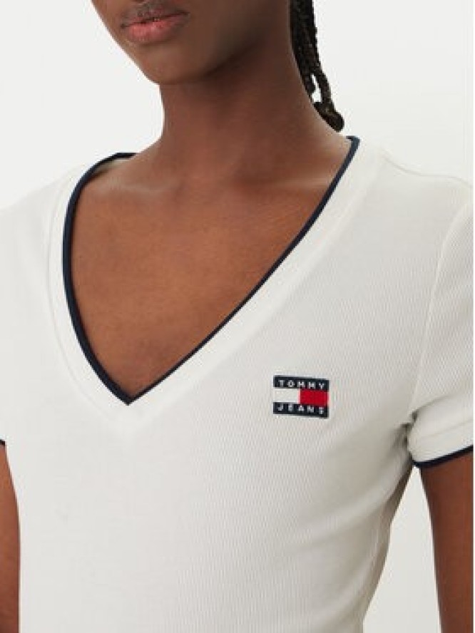 Tommy Jeans T-Shirt DW0DW22275 Biały Slim Fit
