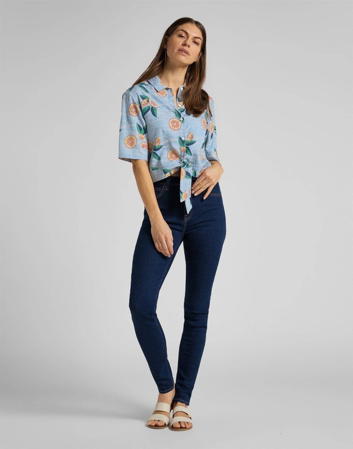 DAMSKA KOSZULA LEE KNOTTED RESORT SHIRT PISCINE L49XZMQE 112111150